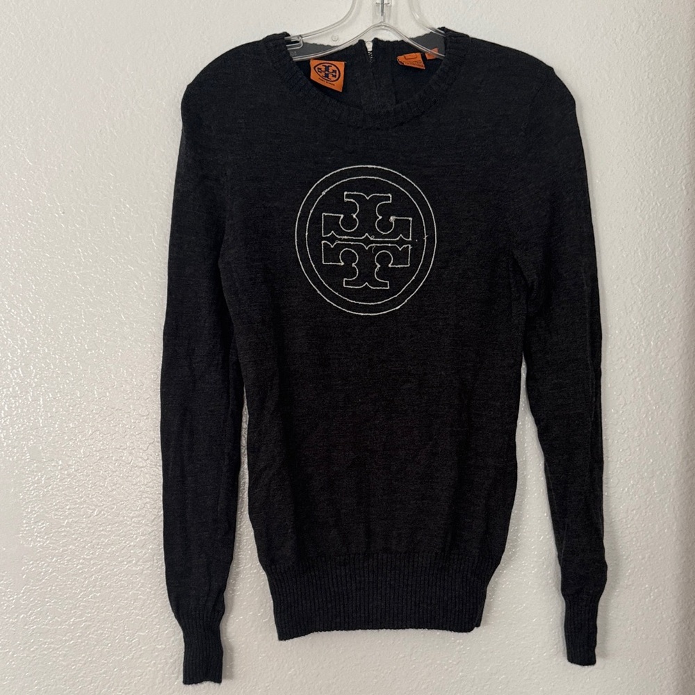 Tory Burch Black Sweater with Logo